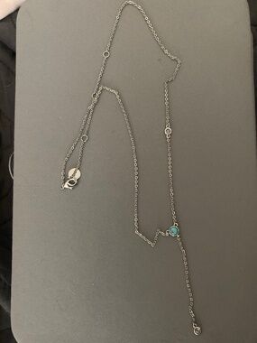 Pura Vida turquoise bead lariat necklace .925 plated